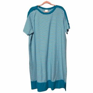 Blair Teal & White Striped Casual Dress (2X)